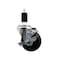 Service Caster 3.5'' Soft Rubber Swivel 1-3/8'' Expanding Stem Caster with Brake SCC-EX20S3514-SRS-TLB-138 - alternate 1